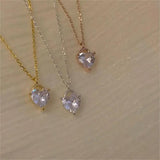 SHANICE S925 Sterling Silver CZ Heart Pendant Necklace For Women
