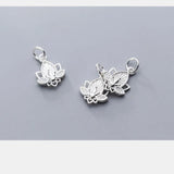 925 Sterling Silver Lotus Flower Dangle Charms for DIY Jewelry Making
