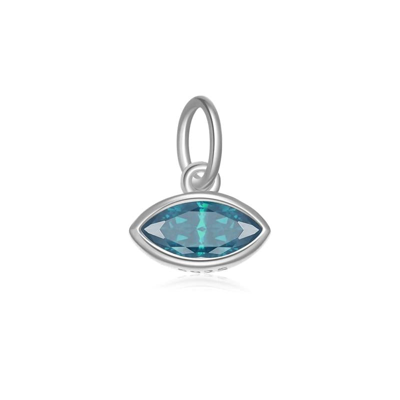 925 Silver Evil Eye Red Charm Pendant Birthstone Crystal