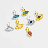 925 Silver Evil Eye Red Charm Pendant Birthstone Crystal