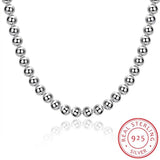 925 Sterling Silver 10mm Smooth Beads Ball Chain Necklace