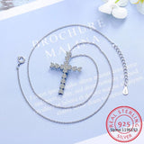 D Heart Moissanite Cross Necklace 100% S925 Sterling Silver Jesus Chain