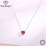 Heart Shape Ruby Gemstone Pendant Silver 925 Necklace for Wedding