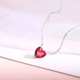Heart Shape Ruby Gemstone Pendant Silver 925 Necklace for Wedding