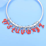 TrustDavis 925 Sterling Silver Letter Pendant Necklace DZ1626