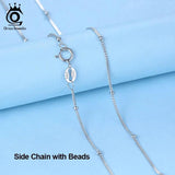 Italian 925 Sterling Silver 1.0mm Side Chain Necklace SC18-P