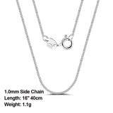 Italian 925 Silver 1.0mm Side Chain Necklace for Men Women