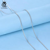 Italian 925 Silver 1.0mm Side Chain Necklace for Men Women