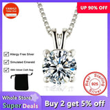 Sparkling Solitaire 8mm 2ct Zirconia Diamond Pendant Necklace