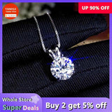 Sparkling Solitaire 8mm 2ct Zirconia Diamond Pendant Necklace