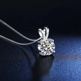 Sparkling Solitaire 8mm 2ct Zirconia Diamond Pendant Necklace
