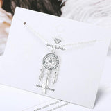 925 Sterling Silver Dream Catcher Necklace Zircon Clavicle Necklace