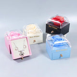 Eternal Rose Acrylic Ring Necklace Jewelry Box Storage Case