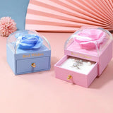 Eternal Rose Acrylic Ring Necklace Jewelry Box Storage Case