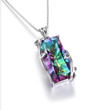 Silver 925 Tourmaline Topaz Gemstone Necklace for Women