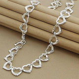 925 Silver Necklace for Women, Full Heart Charm, Female Birthday Gift