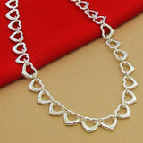 925 Silver Necklace for Women, Full Heart Charm, Female Birthday Gift