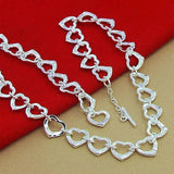925 Silver Necklace for Women, Full Heart Charm, Female Birthday Gift