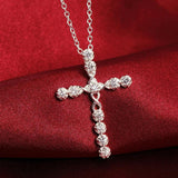 925 Silver Pendant Necklace Cross Zircon Crystal Gift