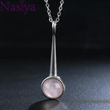 Sterling Silver Rose Quartz Pendant Necklace for Women