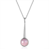 Sterling Silver Rose Quartz Pendant Necklace for Women
