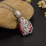 Vintage Garnet Chrysoprase Pendant Necklace 925 Silver Chain Necklace