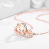 925 Silver Connected Heart Pendant Necklace for Girlfriend Gift