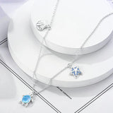925 Silver Summer SeaTurtle Starfish Necklace Women Pendant Gift