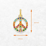 Golden Pendant with Colourful Stones 925 Sterling Silver