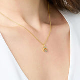 Golden Pendant with Colourful Stones 925 Sterling Silver