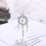 S925 Silver Dream Catcher Necklace Zircon Clavicle Necklace