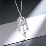 S925 Silver Dream Catcher Necklace Zircon Clavicle Necklace