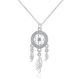 S925 Silver Dream Catcher Necklace Zircon Clavicle Necklace