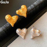 925 Silver Irregular Heart Earrings Women Sweet Temperament Wedding Gift