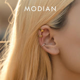 925 Sterling Silver Ear Cuff Punk Clip Earrings for Women Grils