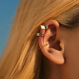 925 Sterling Silver Ear Cuff Punk Clip Earrings for Women Grils