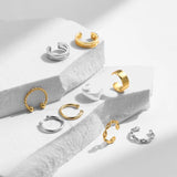 925 Sterling Silver Ear Cuff Punk Clip Earrings for Women Grils