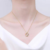 925 Silver Necklace Irregular Round Pendant Wedding Party Gift