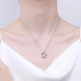 925 Silver Necklace Irregular Round Pendant Wedding Party Gift