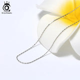 Italian 925 Silver Bamboo Chain Necklace Clavicle Chain Jewelry