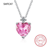925 Silver Heart Moissanite Pendant Necklace 0.5CT D Round Cut Diamond for Women