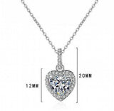 925 Silver Heart Moissanite Pendant Necklace 0.5CT D Round Cut Diamond for Women