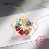 2.6ct Gemstone Pendant Necklace 925 Sterling Silver Choker Chain