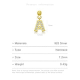 925 Silver Letter A-Z Pendant Charm Beads for Necklace Making