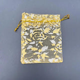 100pcs 7x9 9x12 Organza Bags Rose Gift Pouches Wedding Jewelry Storage