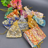 100pcs 7x9 9x12 Organza Bags Rose Gift Pouches Wedding Jewelry Storage