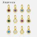 925 Silver Birthstone Zircon CZ Pendant for Necklace Bracelet DIY