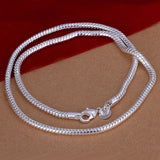 925 Silver 3mm Snake Chain Necklace Wedding Engagement