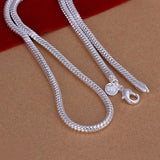 925 Silver 3mm Snake Chain Necklace Wedding Engagement