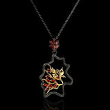 Geometric Red Zircon Necklace Italian Ladies Sweater Chain Pendant